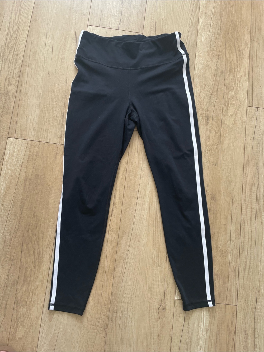 GAP Black Leggings with White Side Stripes
